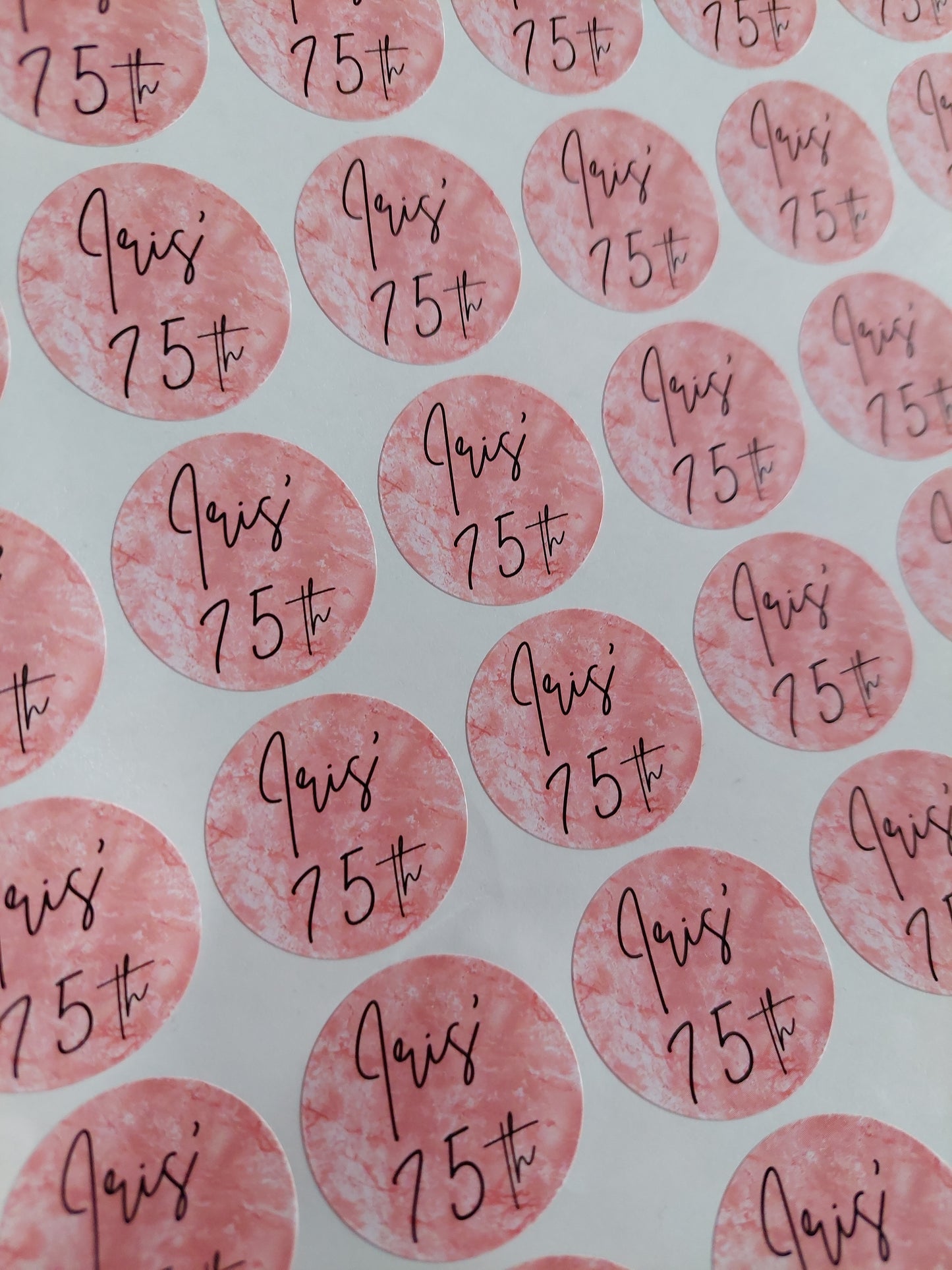 Blush Pink Birthday Stickers | Various Sizes | Birthday Party Supplies