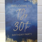 Navy Blue & Gold Welcome Board Sign | Personalised Birthday Board | Birthday Party Sign | A4, A3, A2