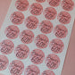 Blush Pink Birthday Stickers | Sticker Sheet 45mm Circles | Party Stickers | Circle Stickers | Sticker Sheet
