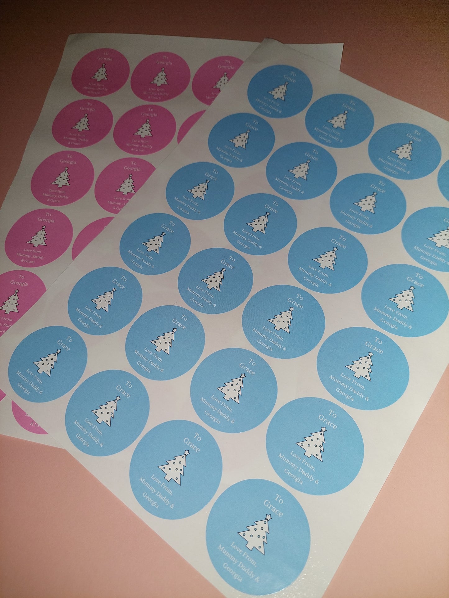 Personalised Christmas Tree Stickers | Christmas Labels | Sticker Sheet | Christmas Gift Tags (Design 1)