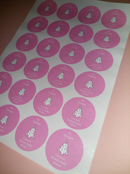Personalised Christmas Tree Stickers | Christmas Labels | Sticker Sheet | Christmas Gift Tags (Design 1)