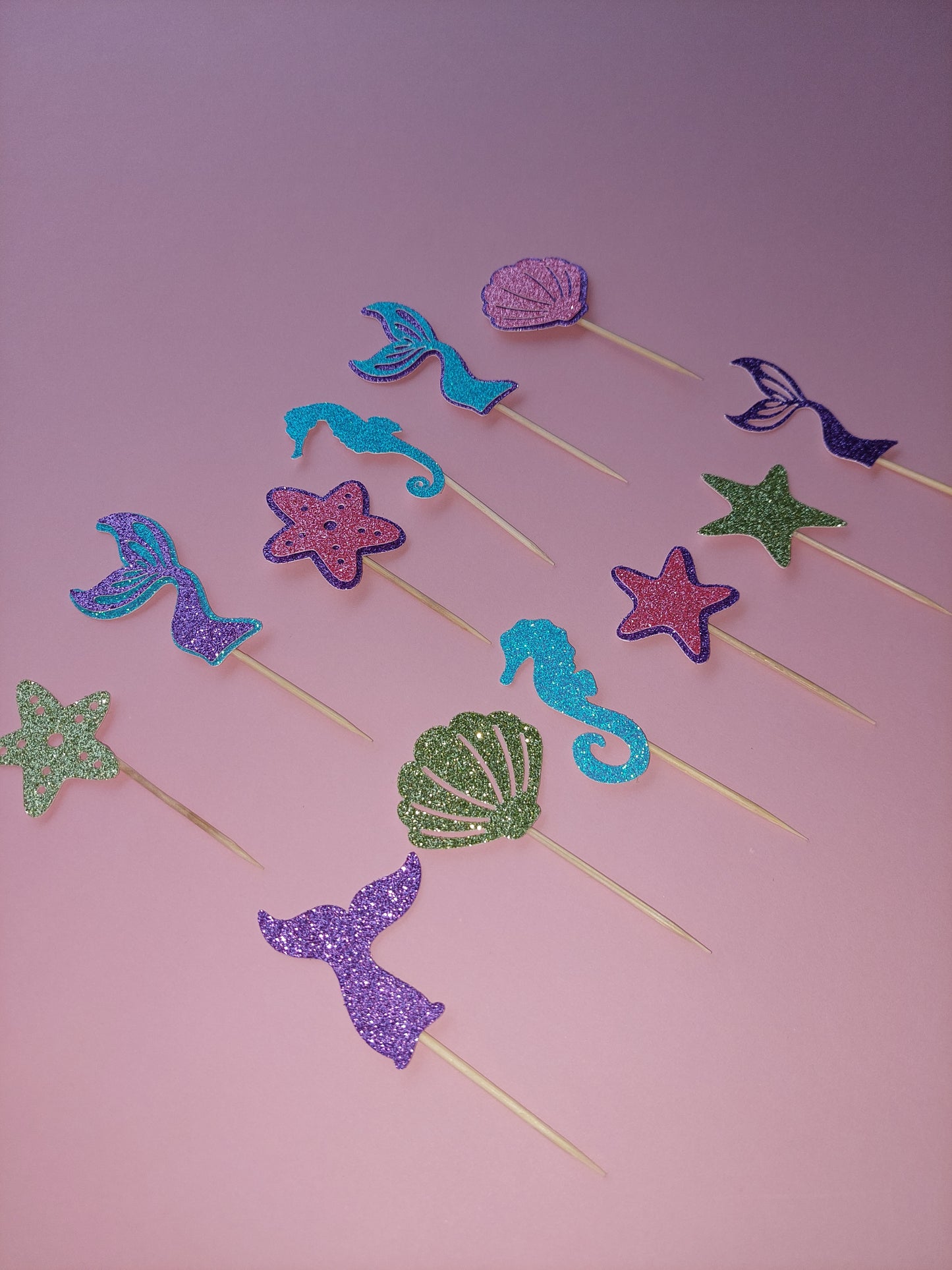 Mermaid Glitter Cupcake Toppers | Mermaid Party | Mermaid Party Decor