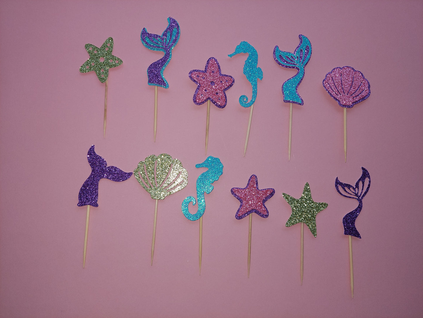 Mermaid Glitter Cupcake Toppers | Mermaid Party | Mermaid Party Decor