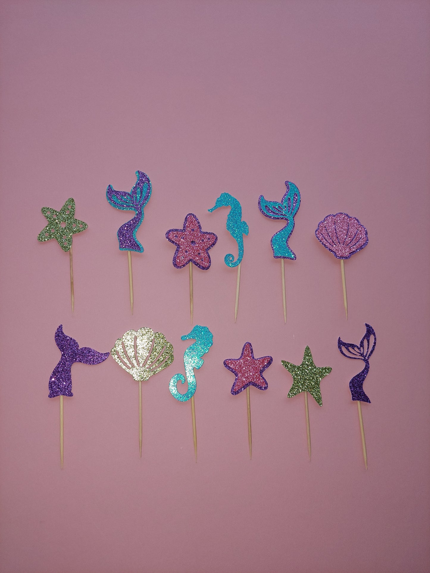 Mermaid Glitter Cupcake Toppers | Mermaid Party | Mermaid Party Decor