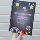 Teacher Notebook | Personalised Teacher Notebook | Chalkboard Design Pink