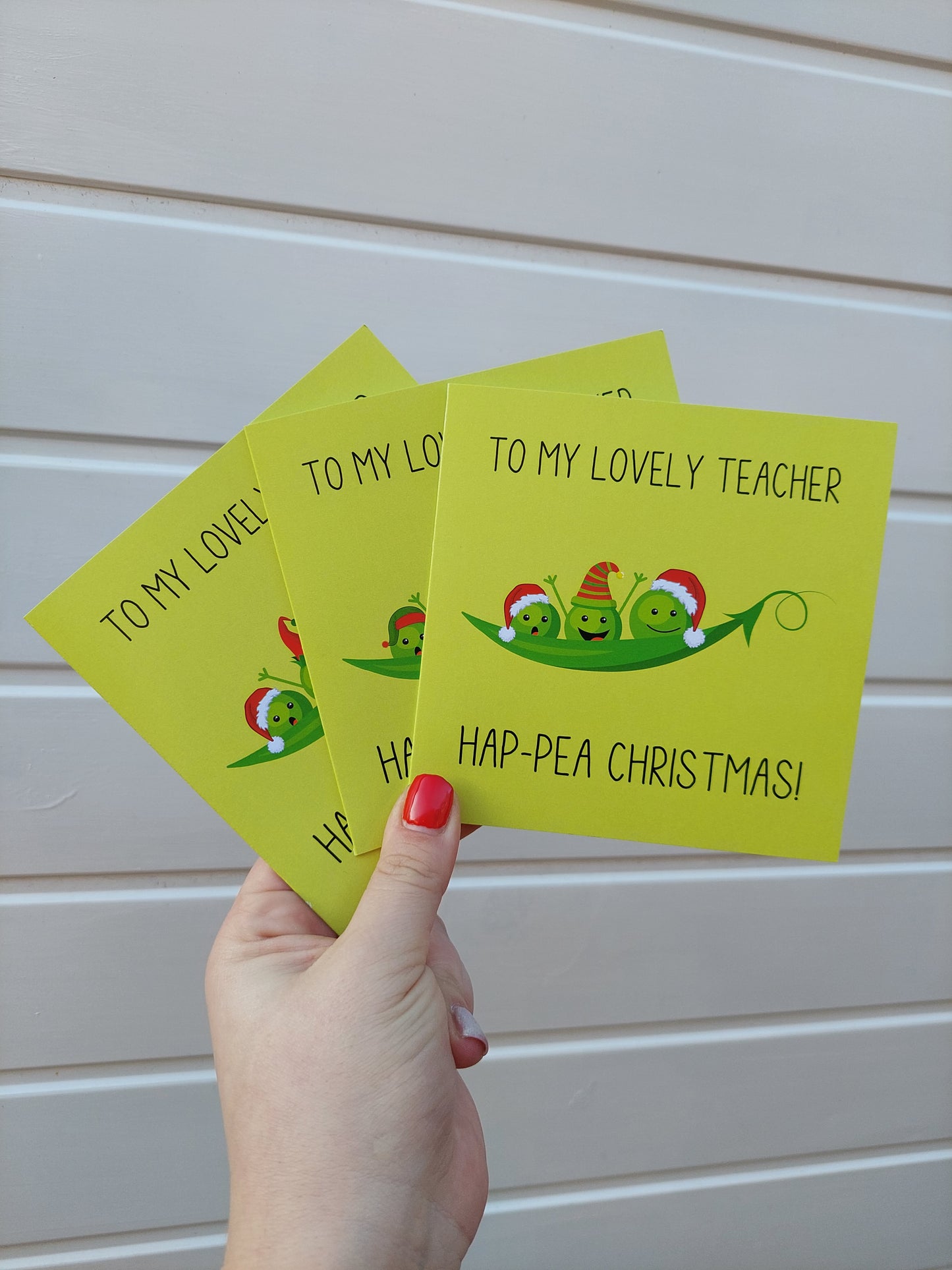 Christmas Card | Hap-pea Christmas | Funny Teacher Christmas Card