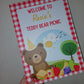 Red Teddy Bear Picnic Welcome Board Sign | Personalised Birthday Board | Birthday Party Sign | A4, A3, A2