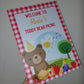 Red Teddy Bear Picnic Welcome Board Sign | Personalised Birthday Board | Birthday Party Sign | A4, A3, A2