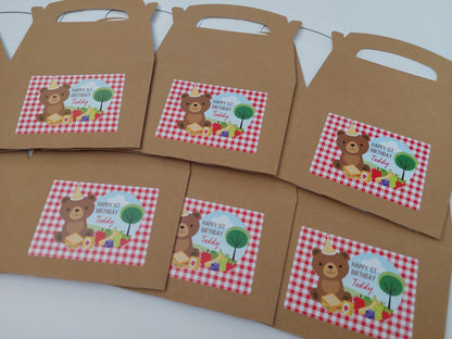 Party Boxes | Teddy Bear Picnic Party Boxes | Teddy Bear Picnic Party | Teddy Bear Party Decor | Party Bags