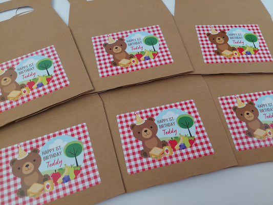 Party Boxes | Teddy Bear Picnic Party Boxes | Teddy Bear Picnic Party | Teddy Bear Party Decor | Party Bags