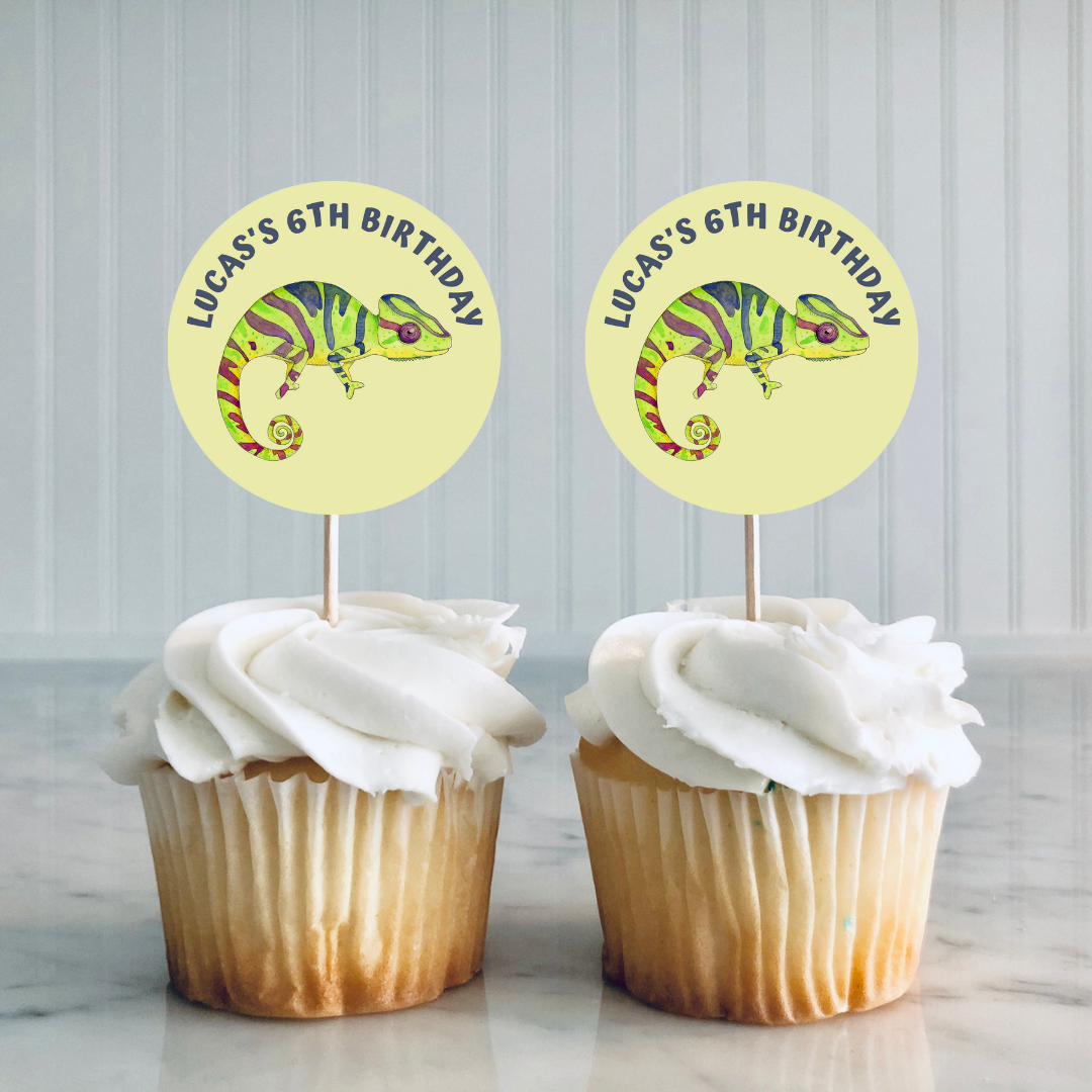 Reptile Cupcake Toppers Birthday Cupcake Toppers Reptile Party Decorations