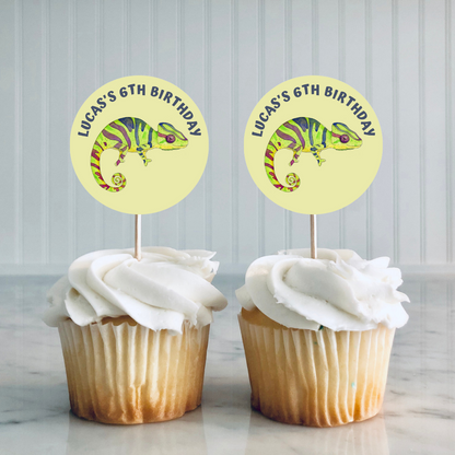 Reptile Cupcake Toppers | Birthday Cupcake Toppers | Reptile Party Decorations
