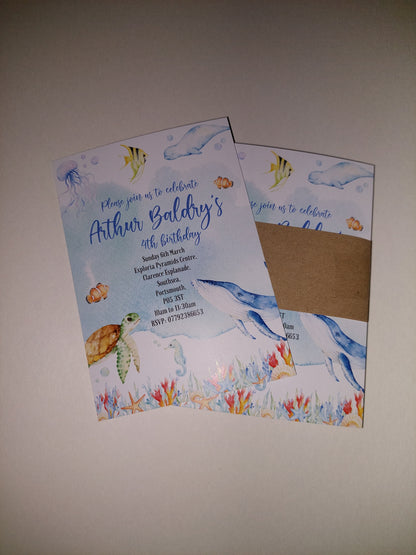 Under The Sea Party Invitations | A6 Invites | Under The Sea Theme Invitations | Party Invitations