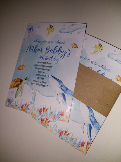 Under The Sea Party Invitations | A6 Invites | Under The Sea Theme Invitations | Party Invitations