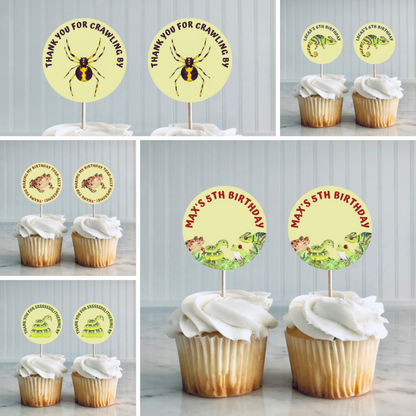 Reptile Cupcake Toppers | Birthday Cupcake Toppers | Reptile Party Decorations