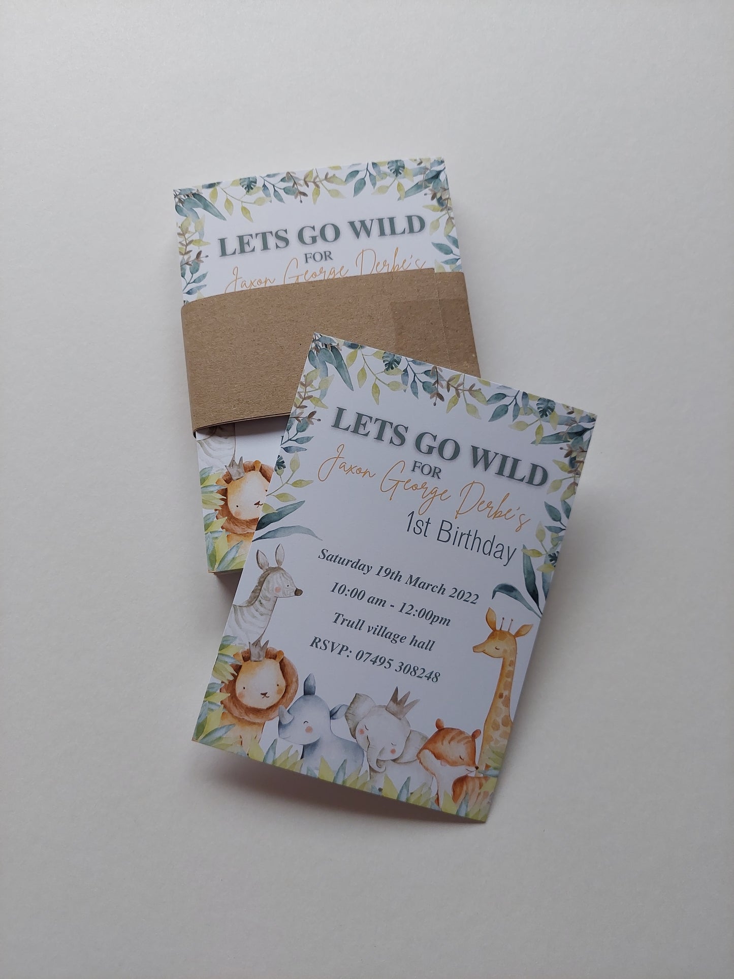 Safari Animal Invitations | A6 Invites | Safari Animal Theme | Party Invitations