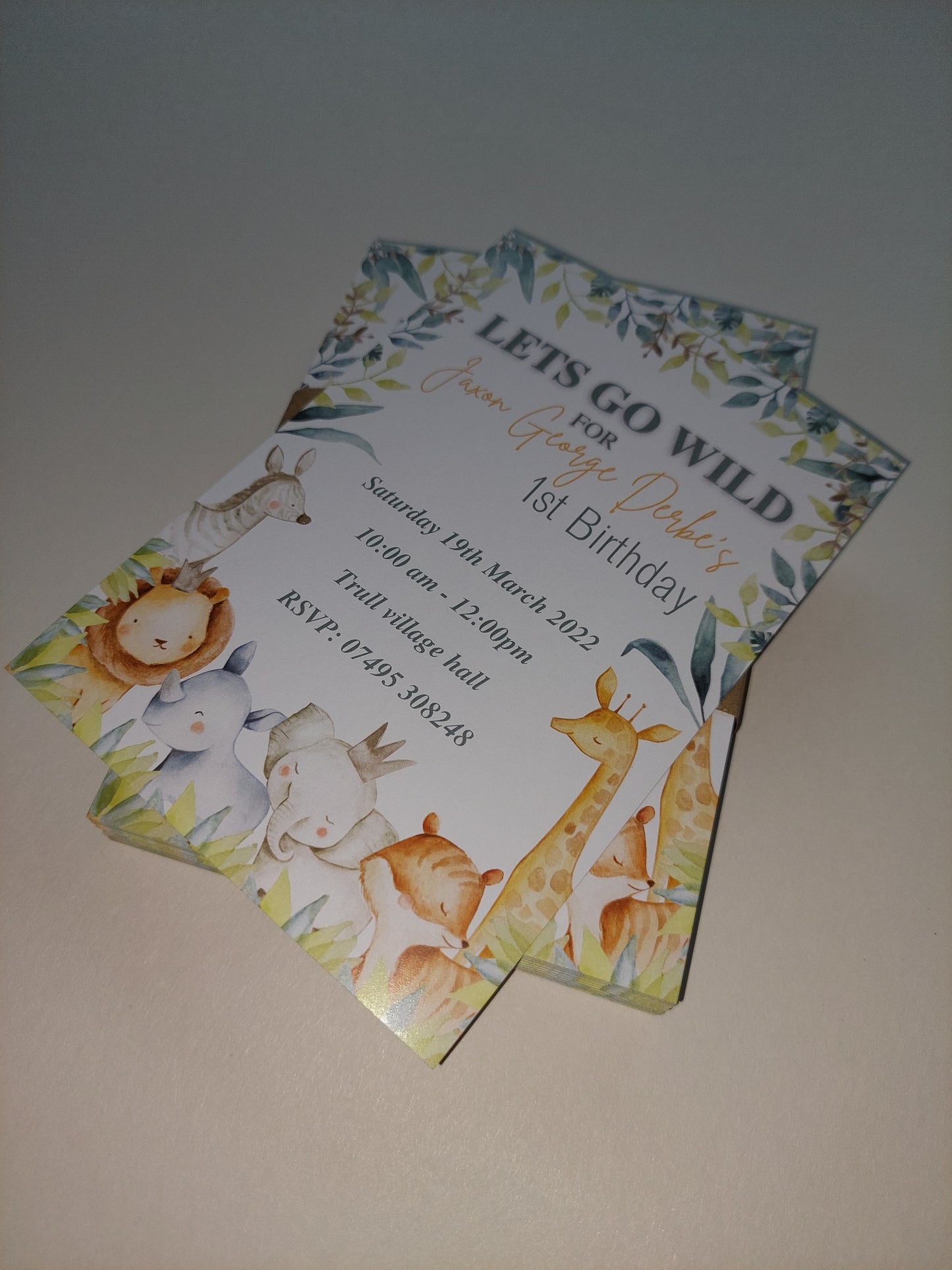 Safari Animal Invitations | A6 Invites | Safari Animal Theme | Party Invitations