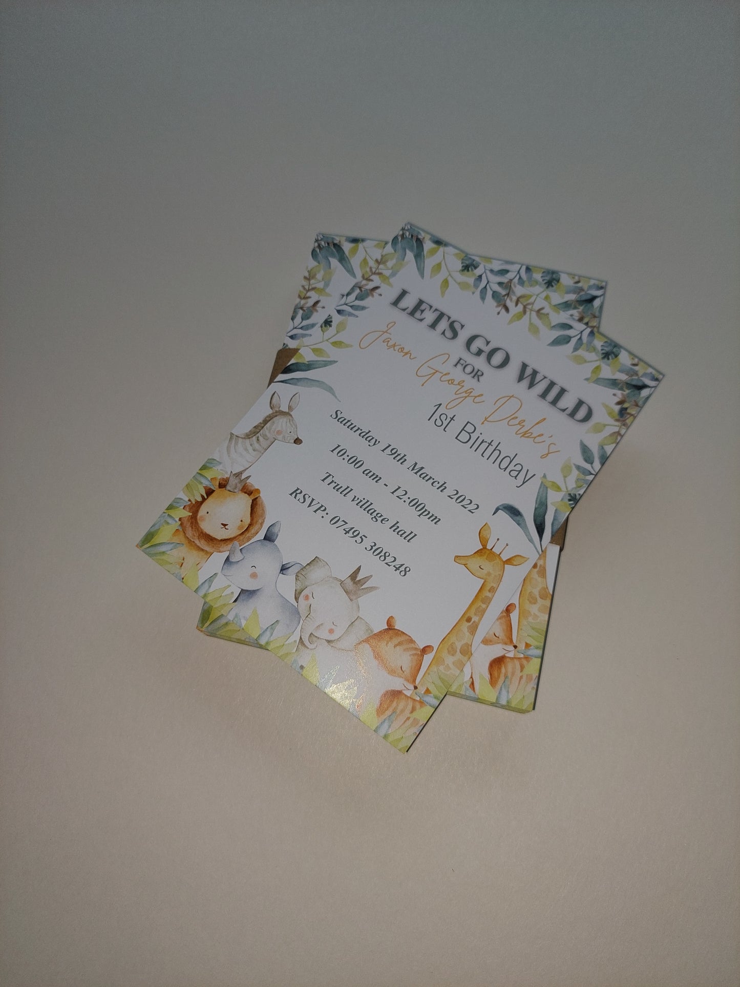 Safari Animal Invitations | A6 Invites | Safari Animal Theme | Party Invitations