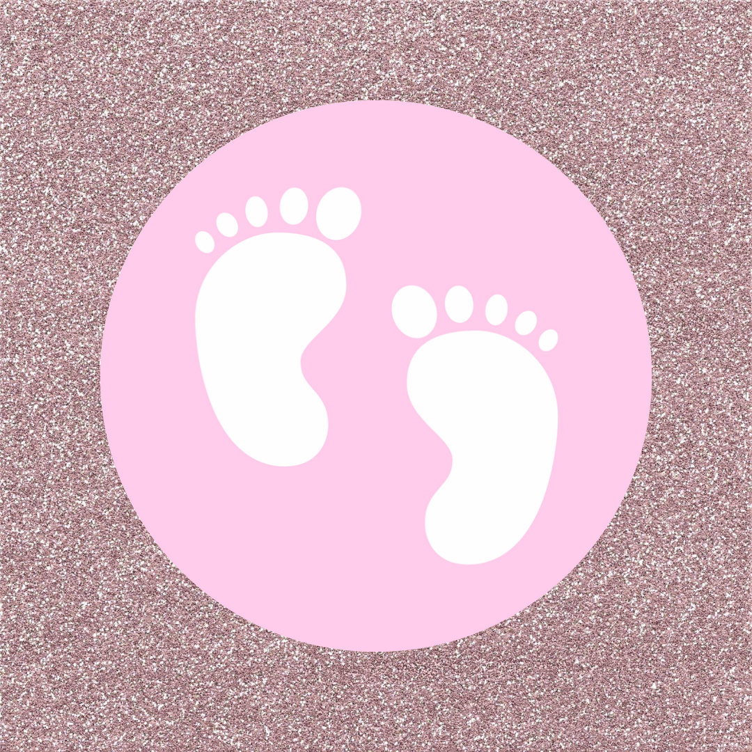 Pink Baby Footprint Stickers | Various Sizes | Baby Shower Party Stickers | Baby Shower Stickers