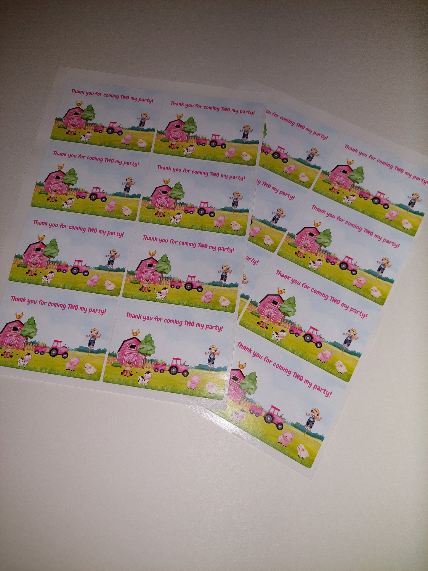 Rectangle Stickers | Party Stickers | Farm Animal Party Stickers | Party Bag Stickers