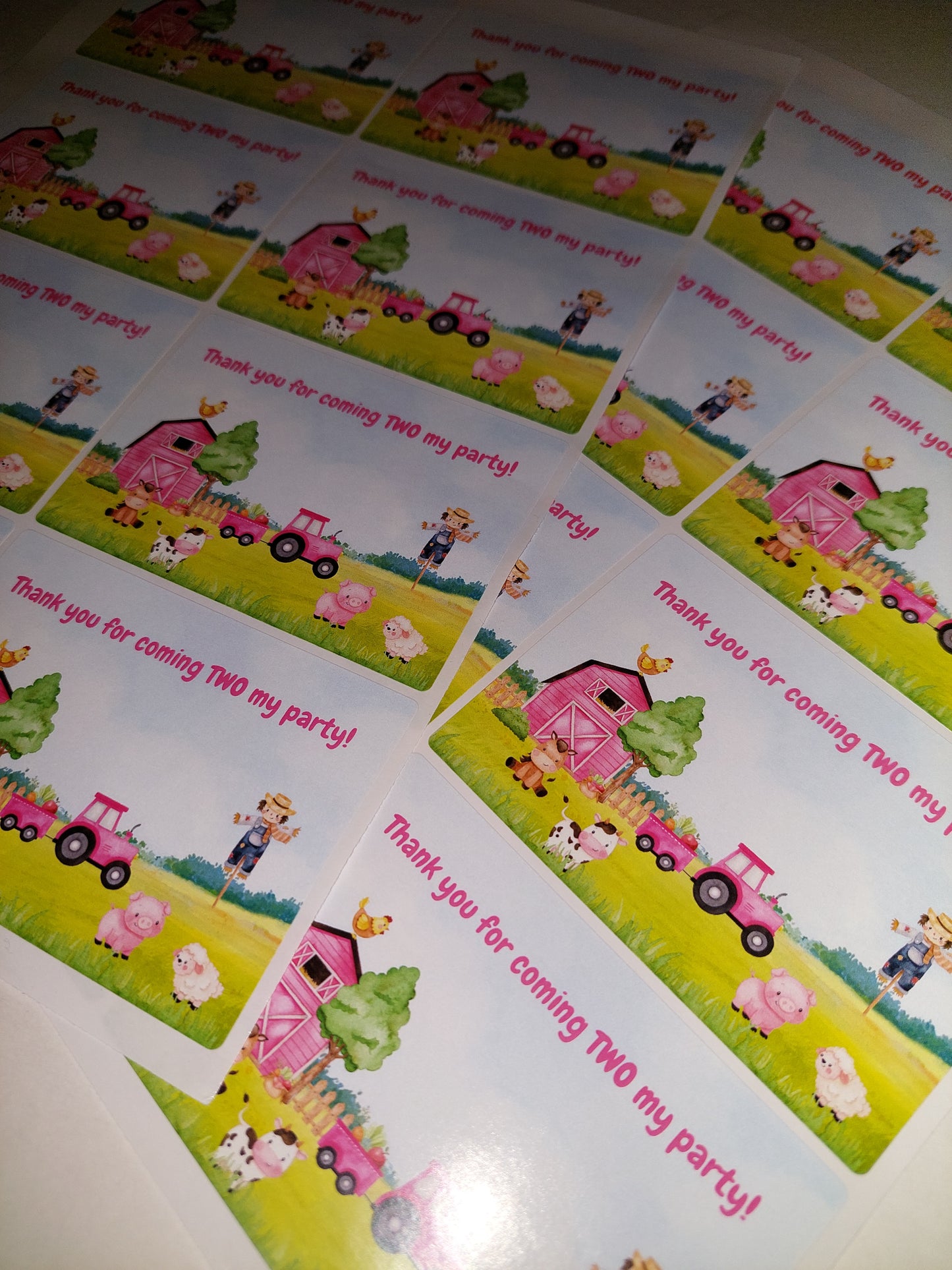 Rectangle Stickers | Party Stickers | Farm Animal Party Stickers | Party Bag Stickers