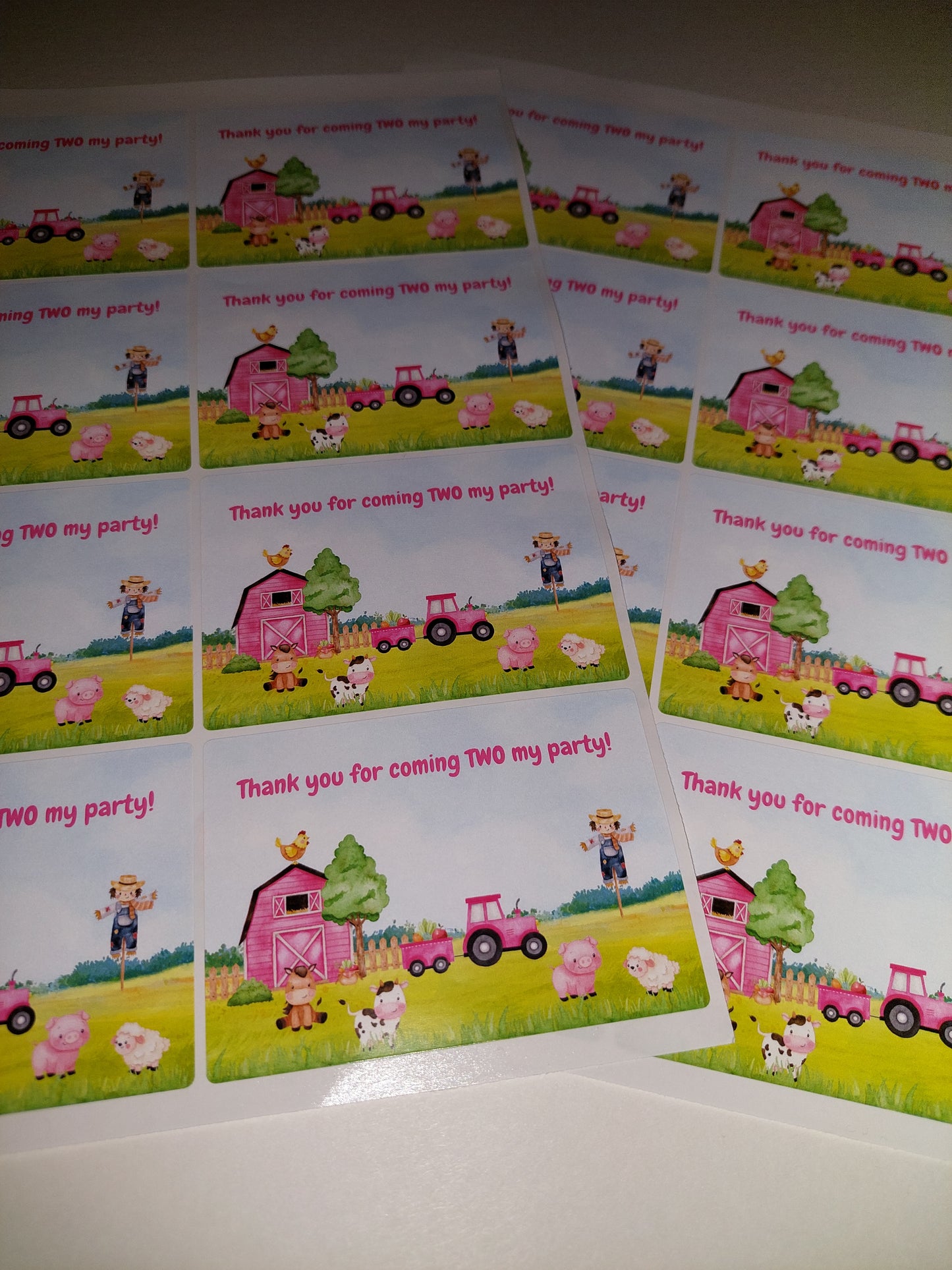 Rectangle Stickers | Party Stickers | Farm Animal Party Stickers | Party Bag Stickers