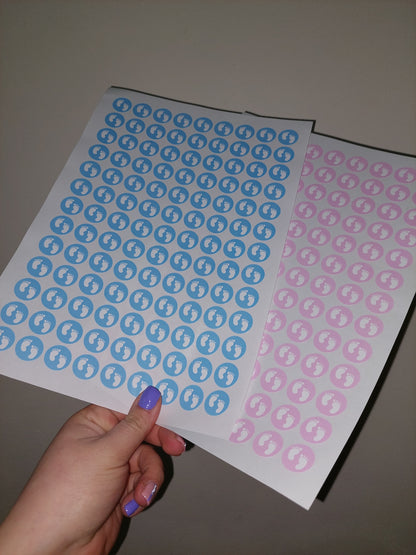 Blue Baby Footprint Stickers | Various Sizes | Baby Shower Party Stickers | Baby Shower Stickers