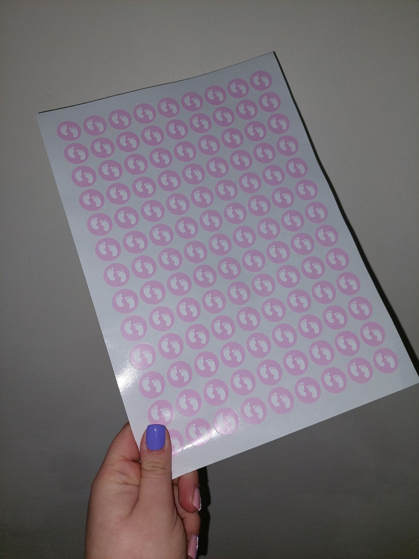 Pink Baby Footprint Stickers | Various Sizes | Baby Shower Party Stickers | Baby Shower Stickers