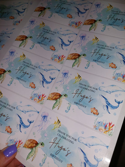 Rectangle Stickers | Party Stickers | Under The Sea Party Stickers | Party Bag Stickers