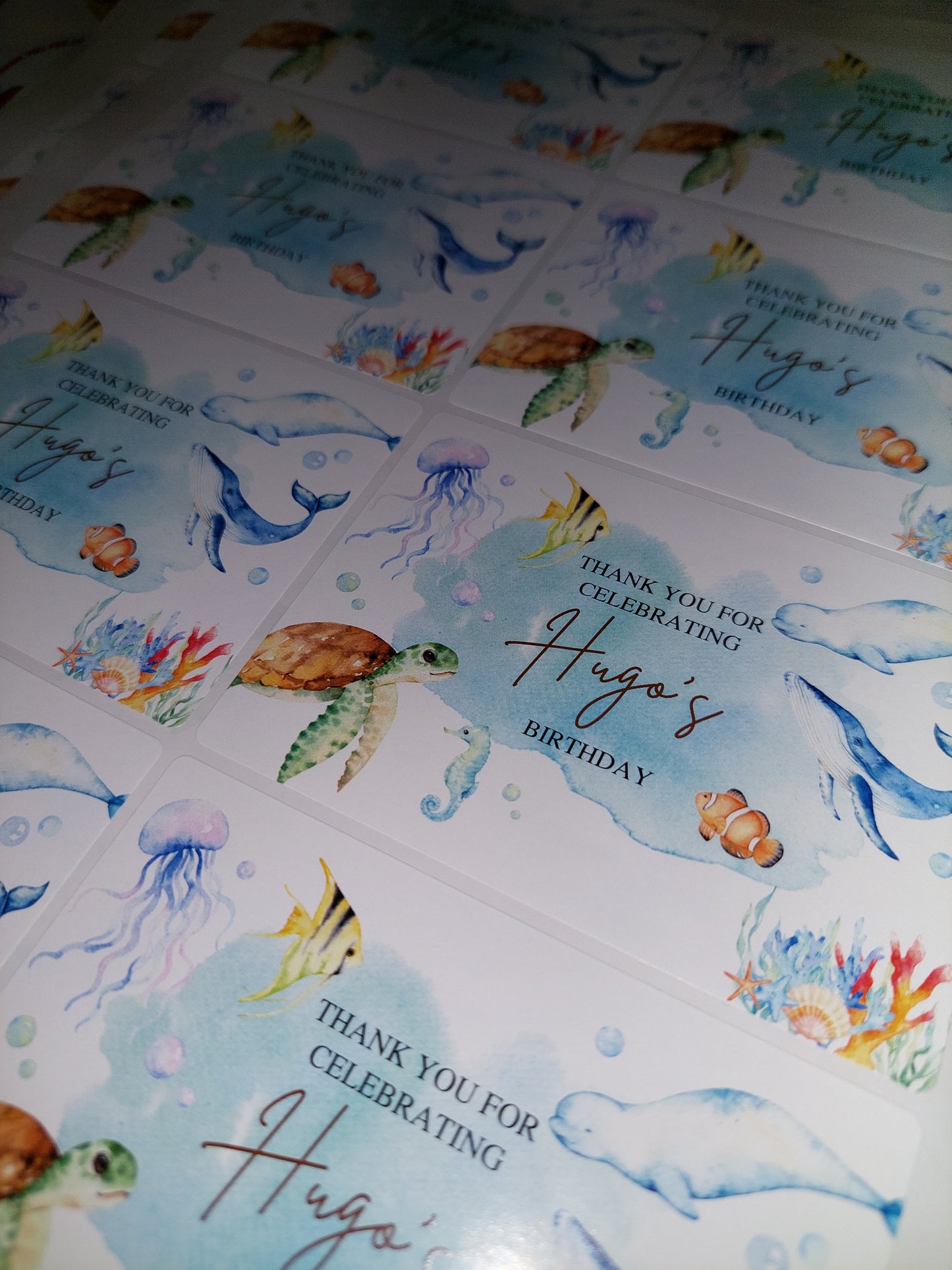 Rectangle Stickers | Party Stickers | Under The Sea Party Stickers | Party Bag Stickers