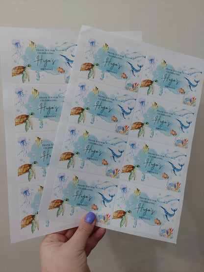 Rectangle Stickers | Party Stickers | Under The Sea Party Stickers | Party Bag Stickers