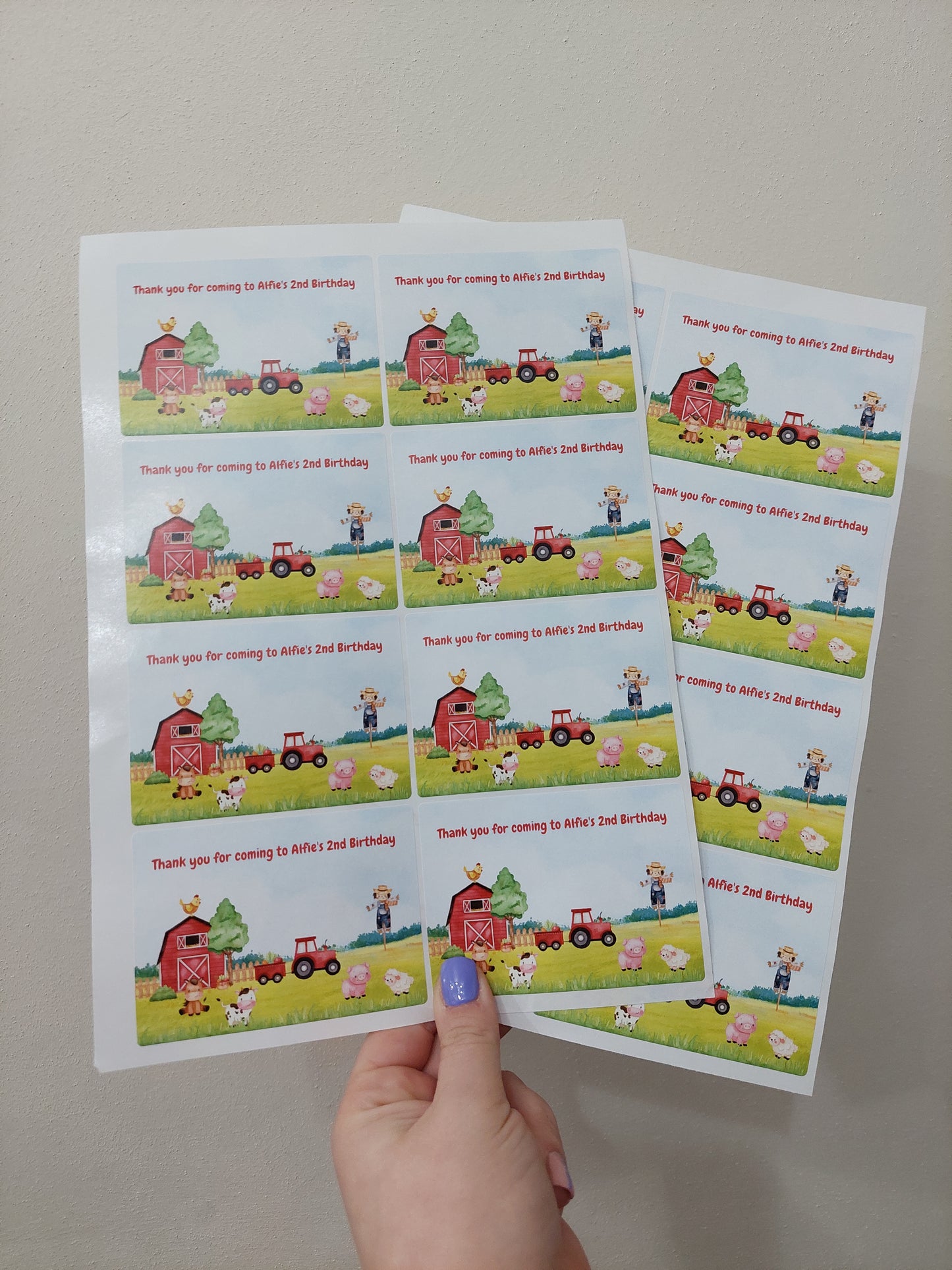 Rectangle Stickers | Party Stickers | Farm Animal Party Stickers | Party Bag Stickers
