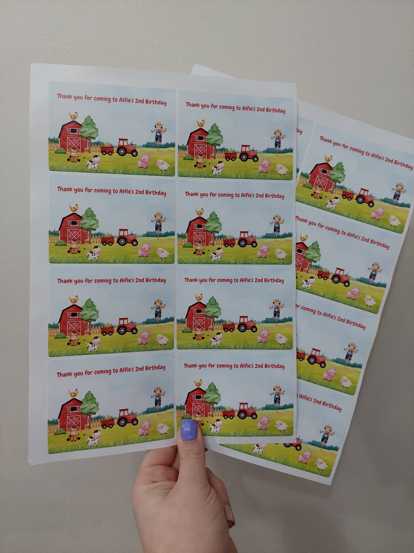 Rectangle Stickers | Party Stickers | Farm Animal Party Stickers | Party Bag Stickers
