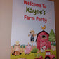 Farm Animal Welcome Board Sign | Personalised Birthday Board | Birthday Party Sign | A4, A3, A2