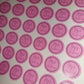 Pink Personalised Christening Stickers | Various Sizes | Event Birthday Party Stickers