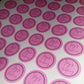Pink Personalised Christening Stickers | Various Sizes | Event Birthday Party Stickers