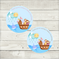 Noah's Ark Party Stickers | Circle Stickers | Sticker Sheet | Party Stickers | (Design 1)