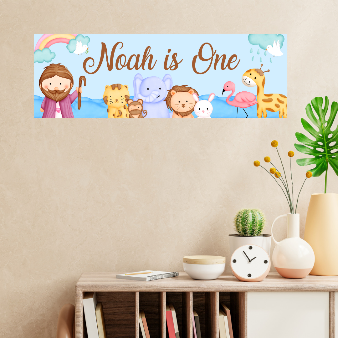 Noah's Ark Banner | Personalised Party Banner | Noah's Ark Party Theme
