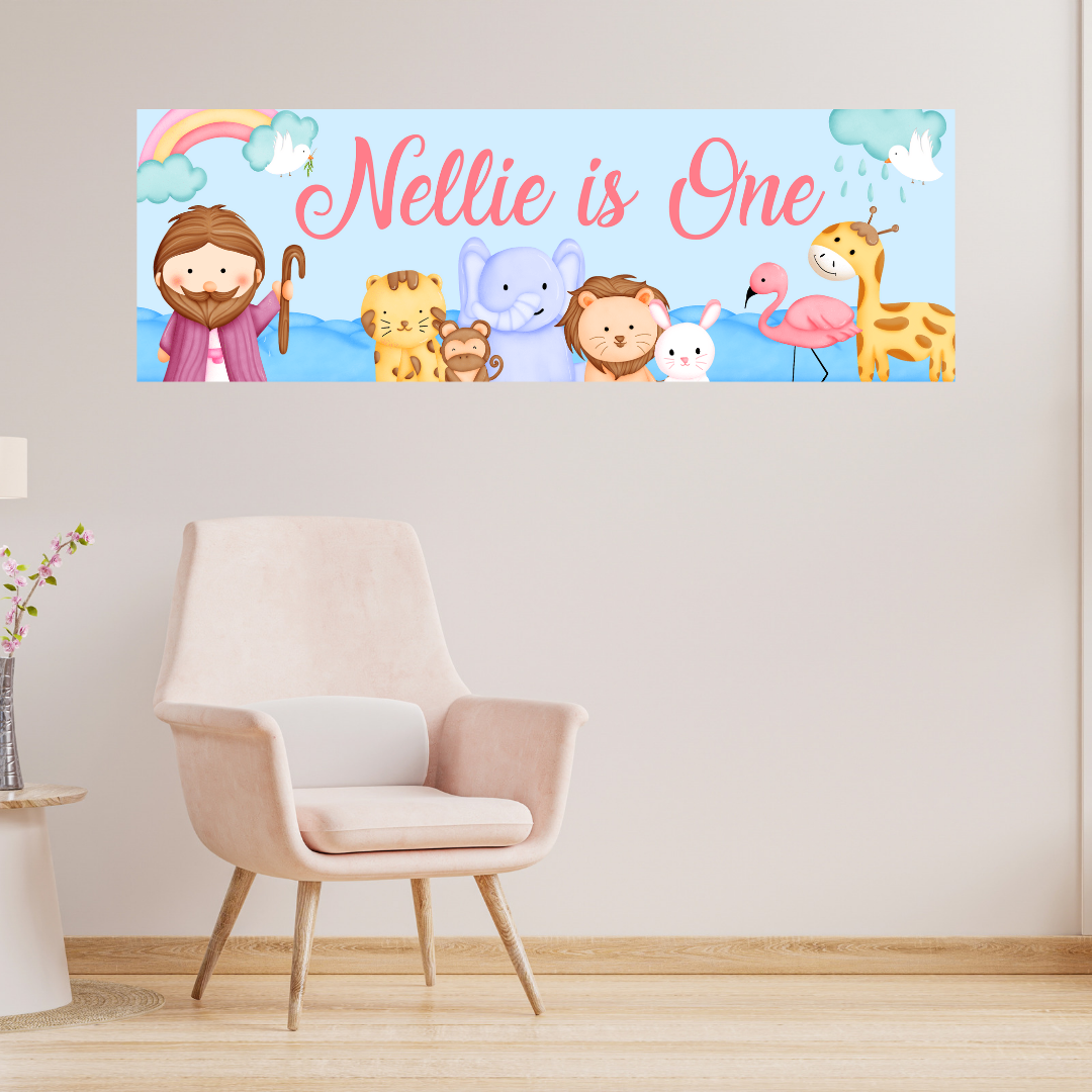 Noah's Ark Banner | Personalised Party Banner | Noah's Ark Party Theme