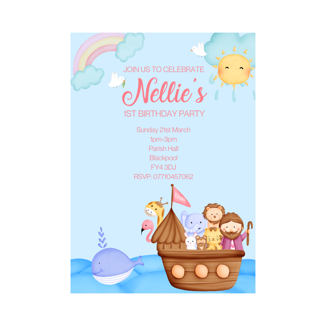 Noah's Ark Invitations | Animal Invites | Noah's Ark Theme Invitations | Party Invitations