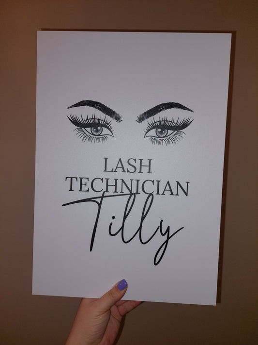 Lash Technician Salon Board Sign | Salon Board Backdrop | Eyelash Business Supplies