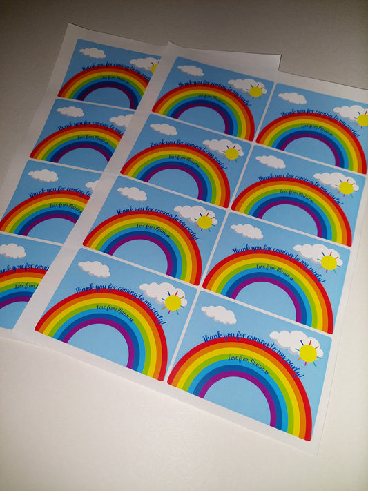 Rectangle Stickers | Party Stickers | Rainbow Party Stickers | Party Bag Stickers