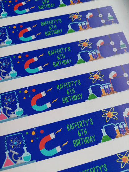 Juice Bottle Labels | Science Party Labels | Water Bottle Stickers | Science Party | Party Stickers