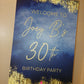 Navy Blue & Gold Welcome Board Sign | Personalised Birthday Board | Birthday Party Sign | A4, A3, A2