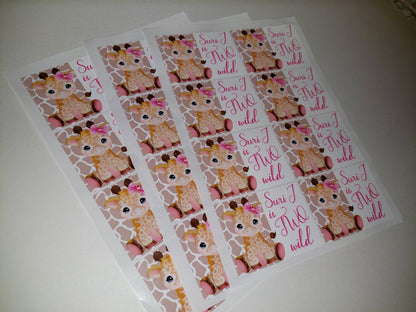 Rectangle Stickers | Party Stickers | Giraffe Party Stickers | Party Bag Stickers