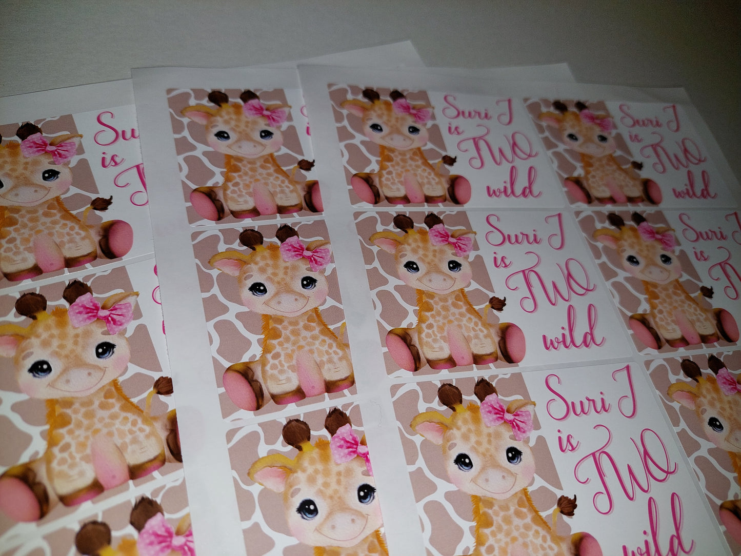 Rectangle Stickers | Party Stickers | Giraffe Party Stickers | Party Bag Stickers