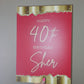 Red & Gold Welcome Board Sign | Personalised Birthday Board | Birthday Party Sign | A4, A3, A2
