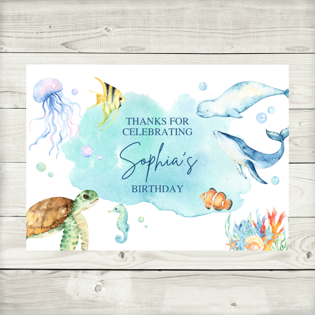 Rectangle Stickers | Party Stickers | Under The Sea Party Stickers | Party Bag Stickers