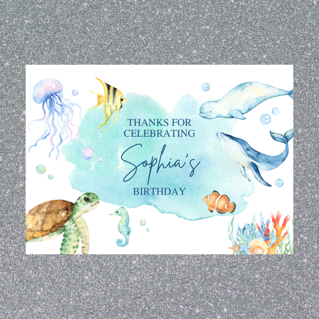 Rectangle Stickers | Party Stickers | Under The Sea Party Stickers | Party Bag Stickers