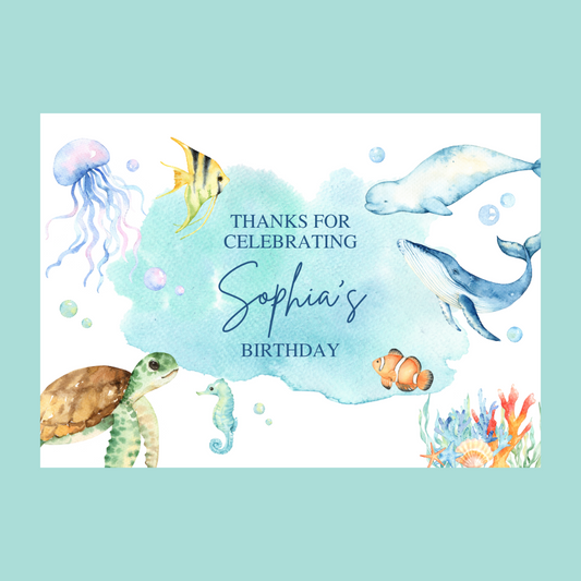 Rectangle Stickers | Party Stickers | Under The Sea Party Stickers | Party Bag Stickers